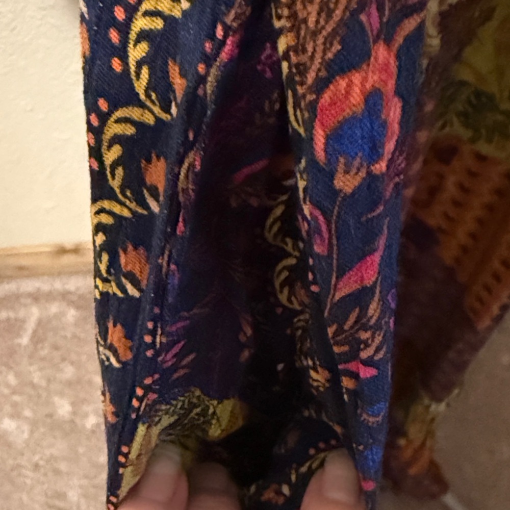 EASEL BOHO Multi-Color Patch Print Ruffle Maxi Dr… - image 7